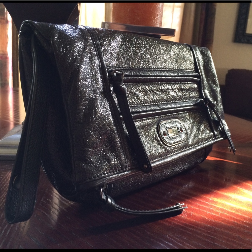 Rafe New York Liz Metallic Black Wristlet/Clutch
